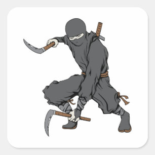Ninja ~ Ninjas Martial Arts Warrior Fantasy Art Vierkante Sticker