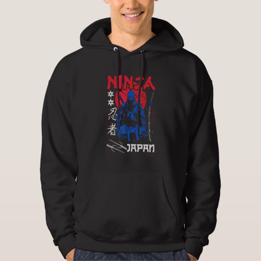 Ninja Ninjutsu Samurai Shaolin Shuriken Karate Kat Hoodie (Voorkant)