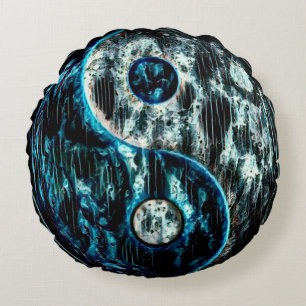 Ninja Nomad Dark Chi Yin Yang Symbool Rond Kussen