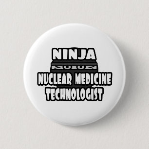 Ninja Nucleaire geneeskunde Technoloog Ronde Button 5,7 Cm