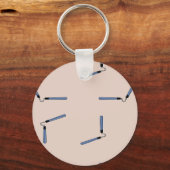 Ninja nunchaku op bruin sleutelhanger (Voorkant)