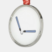 Ninja Nunchucks Metalen Ornament (Links)