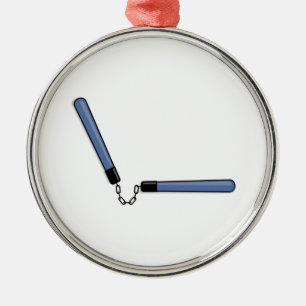 Ninja Nunchucks Metalen Ornament