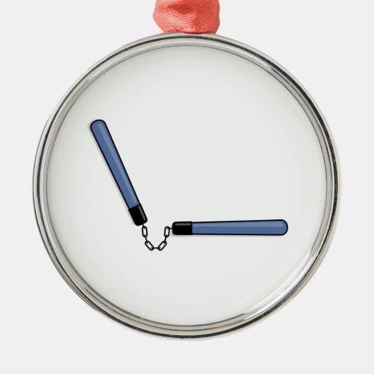 Ninja Nunchucks Metalen Ornament (Voorkant)