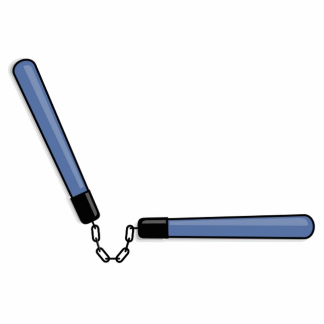 Ninja Nunchucks Staand Fotobeeldje (Voorkant)