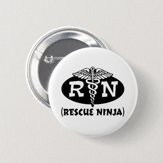 Ninja Nurse Ronde Button 5,7 Cm (Voorkant /achterkant)