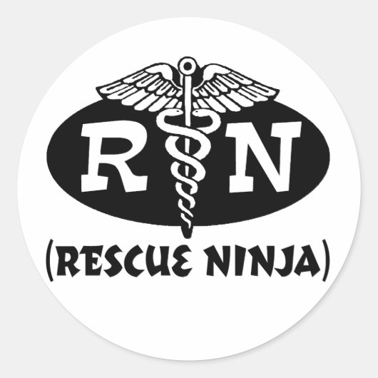 Ninja Nurse Ronde Sticker (Voorkant)