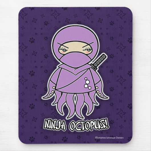 Ninja Octopus. Mousepad Muismat (Voorkant)