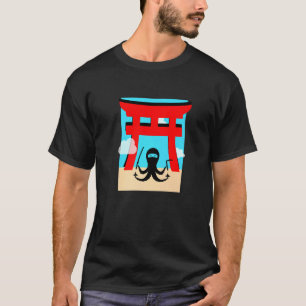 Ninja octopus van de Japanse Torii Gate Ninja T-shirt