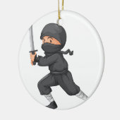 Ninja op wit keramisch ornament (Links)