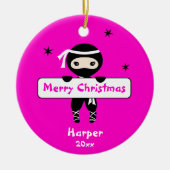 Ninja Ornament, Meisjes Schattige Karate Kinder Ke Keramisch Ornament (Voorkant)