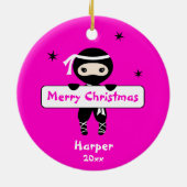 Ninja Ornament, Meisjes Schattige Karate Kinder Ke Keramisch Ornament (Achterkant)