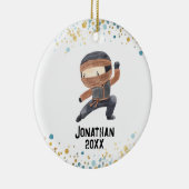 Ninja Ornament, Schattigee Karate Kinder Kerst Keramisch Ornament (Rechts)