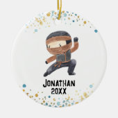 Ninja Ornament, Schattigee Karate Kinder Kerst Keramisch Ornament (Voorkant)