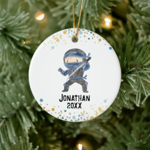 Ninja Ornament, Schattigee Karate Kinder Kerst Keramisch Ornament