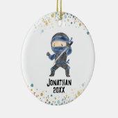 Ninja Ornament, Schattigee Karate Kinder Kerst Keramisch Ornament (Rechts)