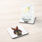 Ninja Owl in Red Green en Brown Onderzetter (Rechterzijde)