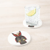 Ninja Owl in Red Green en Brown Zandsteen Onderzetter (Zijkant)