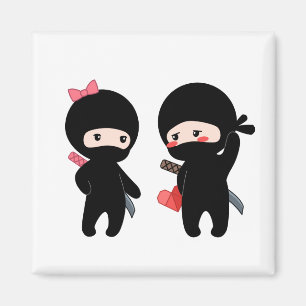 Ninja Pair, een jongen en een meisje Magneet