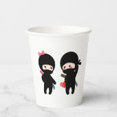 Ninja Pair, een jongen en een meisje Papieren Bekers (Achterkant)
