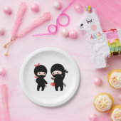 Ninja Pair, een jongen en een meisje Papieren Bordje (Feest)