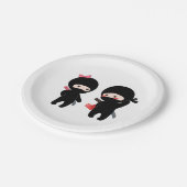 Ninja Pair, een jongen en een meisje Papieren Bordje (Gekanteld)