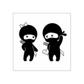 Ninja Pair, een jongen en een meisje Rubberstempel (Afrduk)