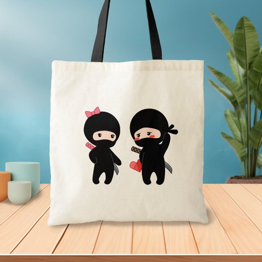 Ninja Pair, een jongen en een meisje Tote Bag
