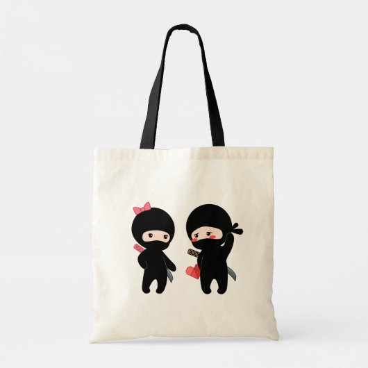 Ninja Pair, een jongen en een meisje Tote Bag (Achterkant)