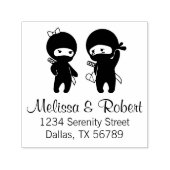 Ninja Pair, een jongen en een meisje Zelfinktende Stempel (Design)