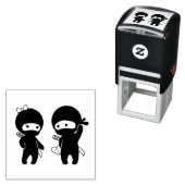 Ninja Pair, een jongen en een meisje Zelfinktende Stempel (In situ)