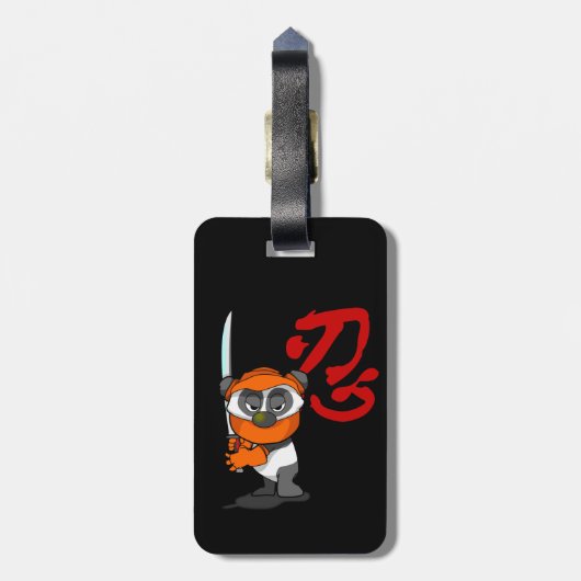 Ninja Panda Bagagelabel (Achterkant verticaal)