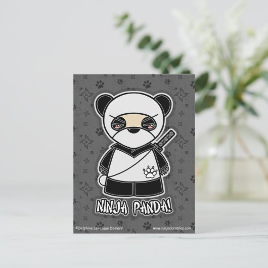 Ninja Panda! Briefkaart (Staand voorkant)