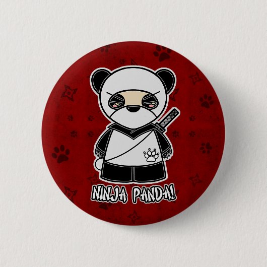 Ninja Panda! In rode Button (Voorkant)