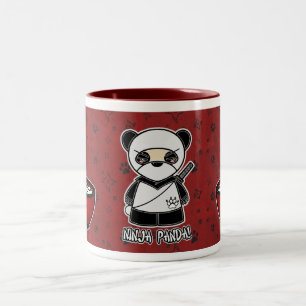 Ninja Panda! Met rijstBowl-Mok Tweekleurige Koffiemok