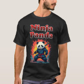 Ninja Panda T-shirt Schattigee Samurai Style (Voorkant)