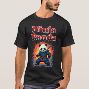 Ninja Panda T-shirt Schattigee Samurai Style