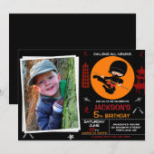 Ninja party birthday - Ninja Warrior birthday Kaart (Voorkant / Achterkant)