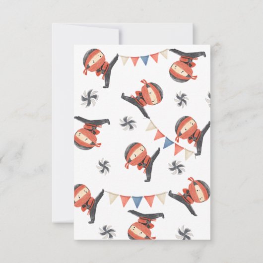 Ninja Party - Hartelijk dank Bedankkaart (Achterkant)