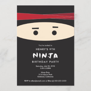 Ninja Party Invitation Kaart