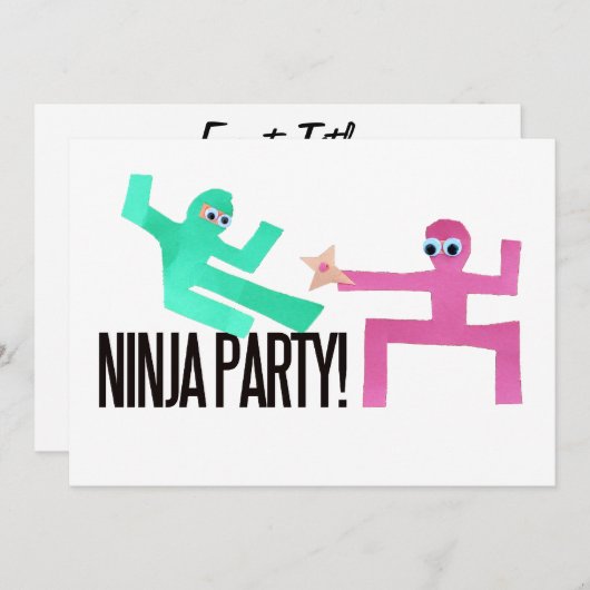 Ninja Party Kaart (Voorkant / Achterkant)