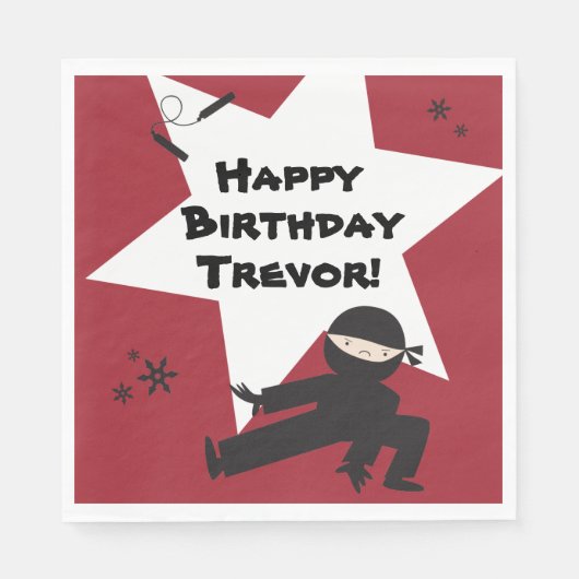 Ninja Party servetten - Kies je eigen kleur! (Voorkant)