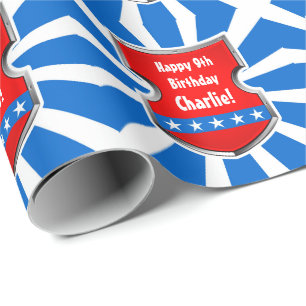 Ninja Patriotic Warrior Boys Birthday Party Cadeaupapier