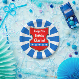 Ninja Patriotic Warrior Boys Birthday Party Papieren Bordje