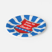 Ninja Patriotic Warrior Boys Birthday Party Papieren Bordje (Gekanteld)