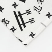 Ninja-patroondeken met naam, zwarte grijs fleece deken (Hoek)