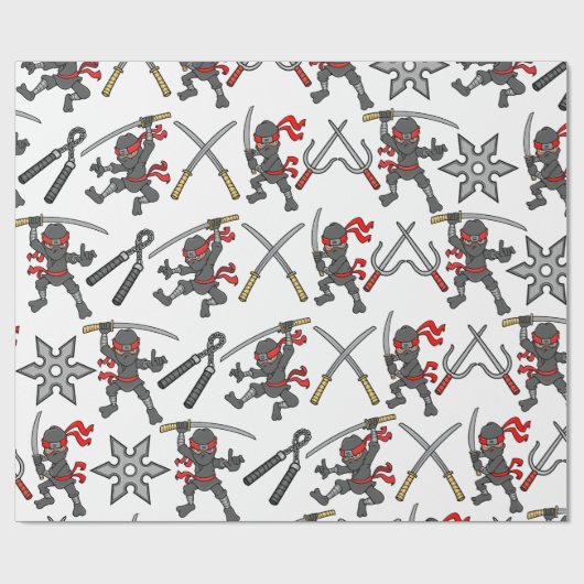 Ninja Pattern Cadeaupapier (Vlak)