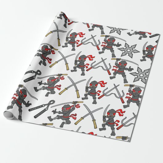  Ninja Pattern Cadeaupapier (Uitgerold)