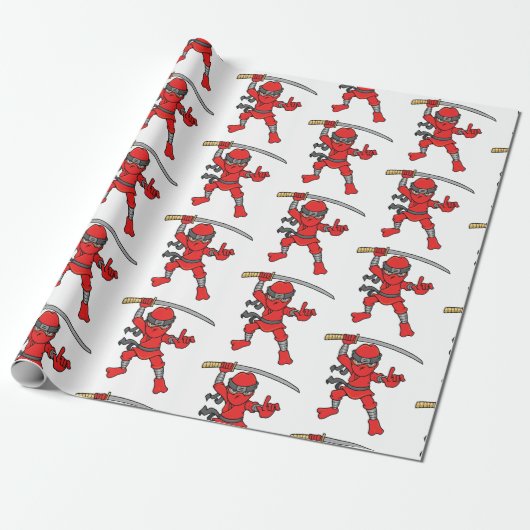  Ninja Pattern Cadeaupapier (Uitgerold)