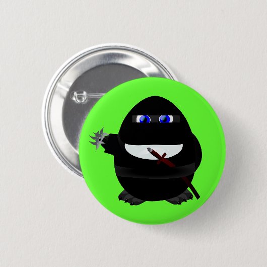 Ninja Penguin Ronde Button 5,7 Cm (Voorkant /achterkant)